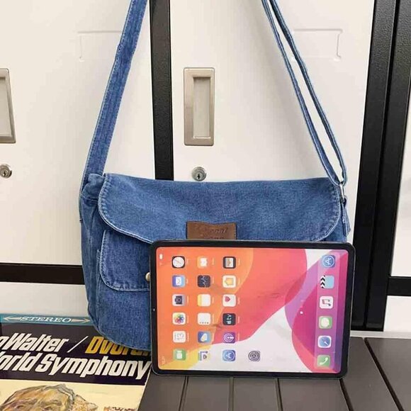 Fashion denim handbag shoulder bag large capacity retro Messenger bag bag for me - Picture 3 of 7